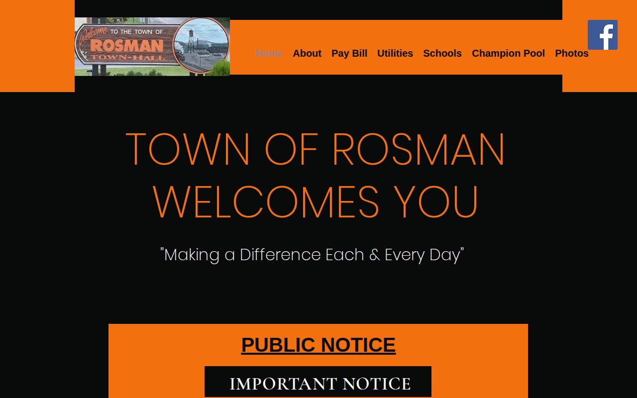 Town of Rosman official contact information for routing arrest record questions